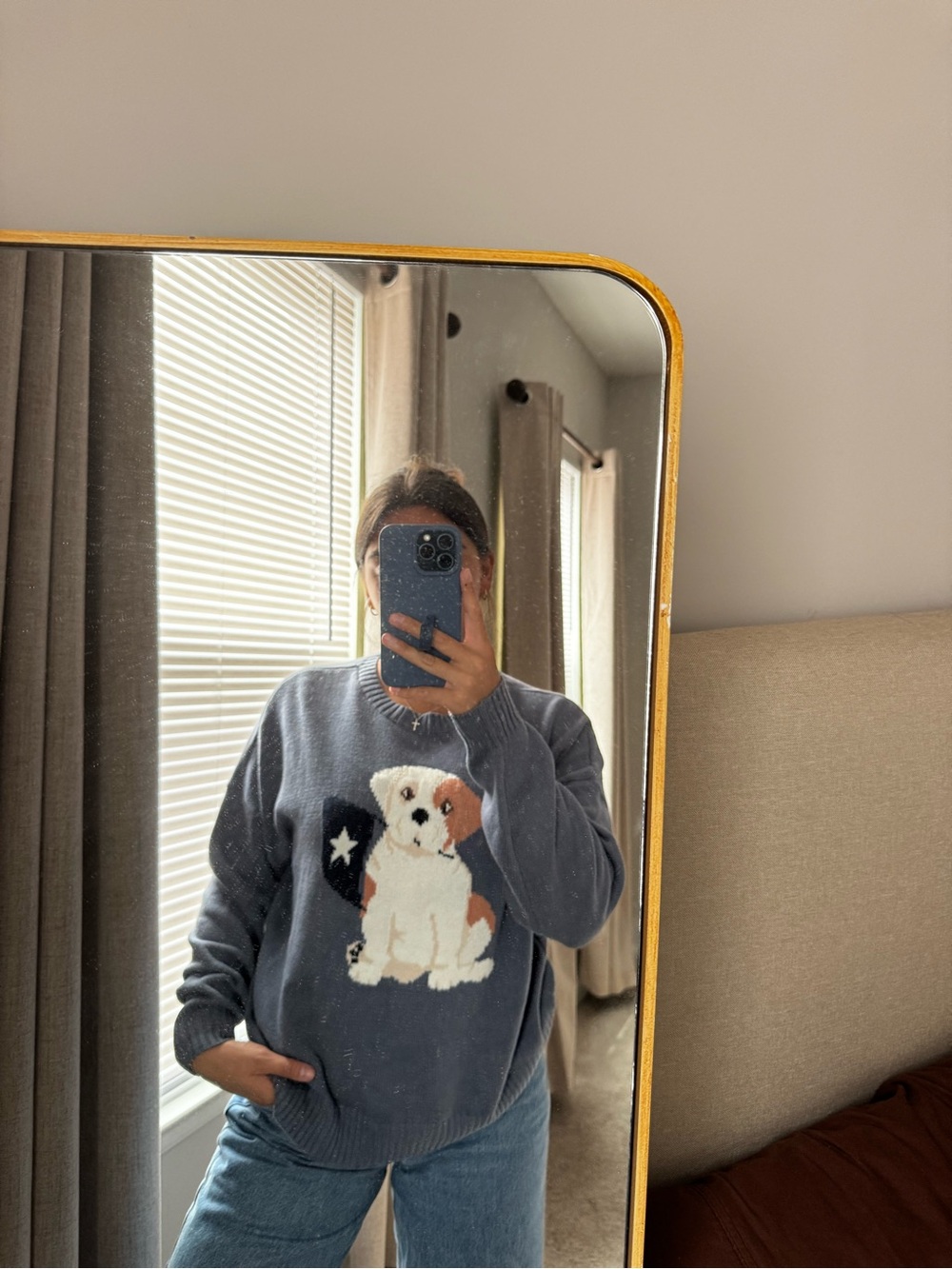 Hollister Crewneck Sweater in Charcoal Blue